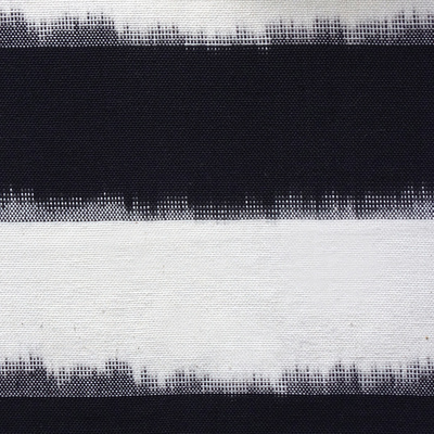 Zebra Crossing Hand Woven Double Ikat Cotton Fabric - Black/White