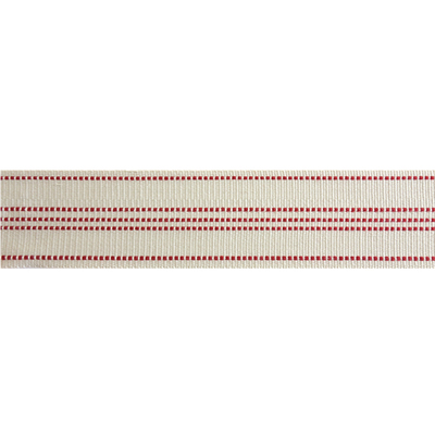 Hamptons Braid Trim 40mm - Red/Taupe