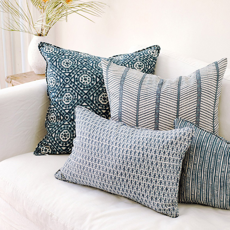 Walter G Jali Azure Linen Cushion Cover 35cm x 55cm