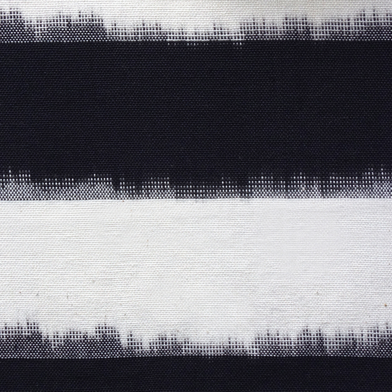 Zebra Crossing Ikat Fabric Black White