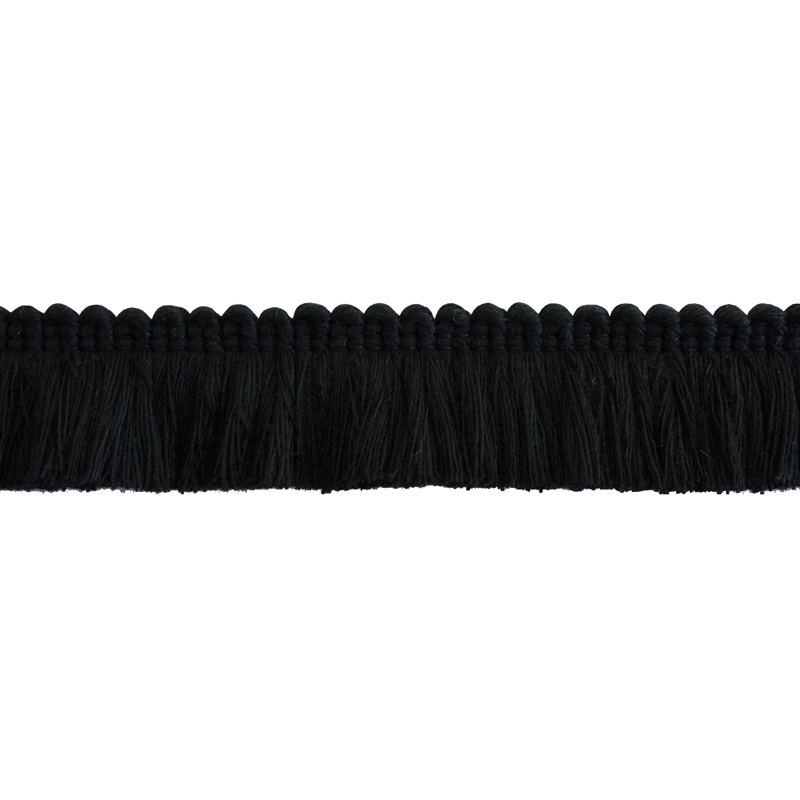 Black Small Ruche Fringe Trim, Add To Seam of Throw Cushion or Upholstery  Cushion