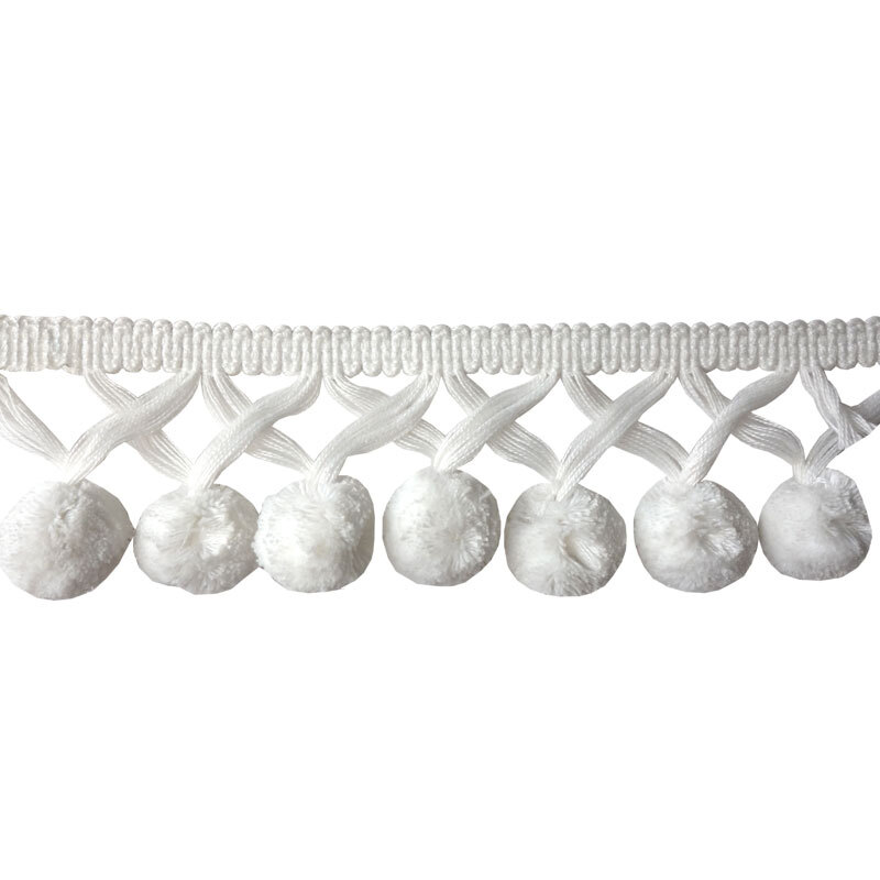 White Pom Pom Fringe Trim, Add to Seam of Cushions, Curtains & Base of  Blinds, Hellis