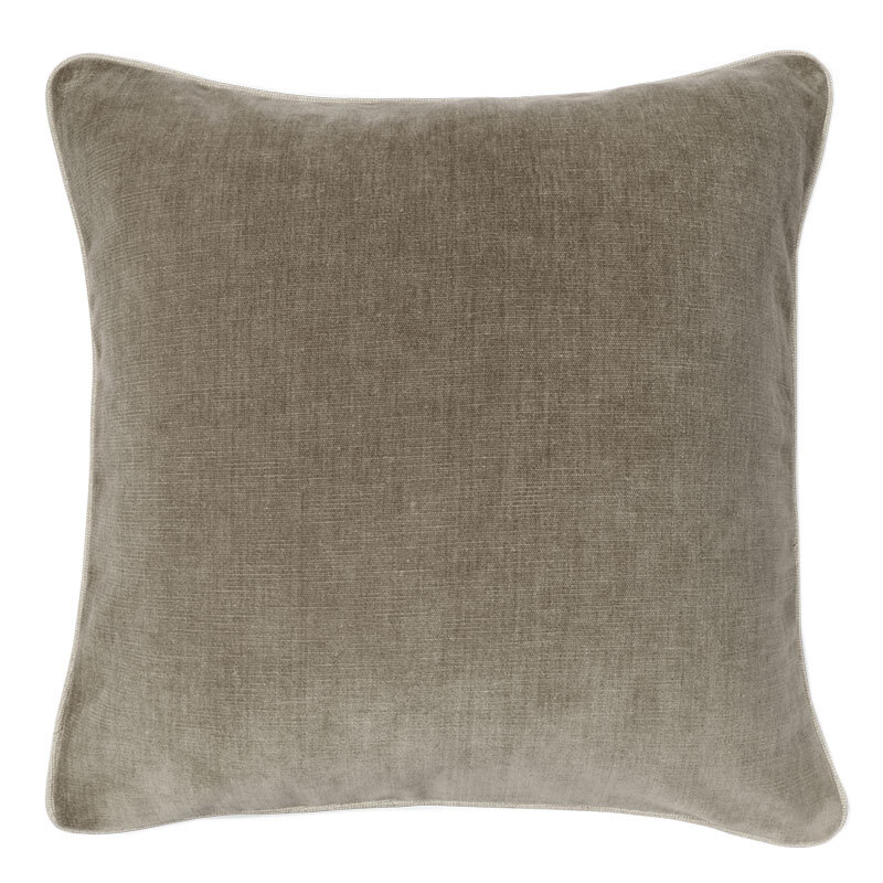 Louisiana Pumice Piped Velvet Cushion Cover 55cm