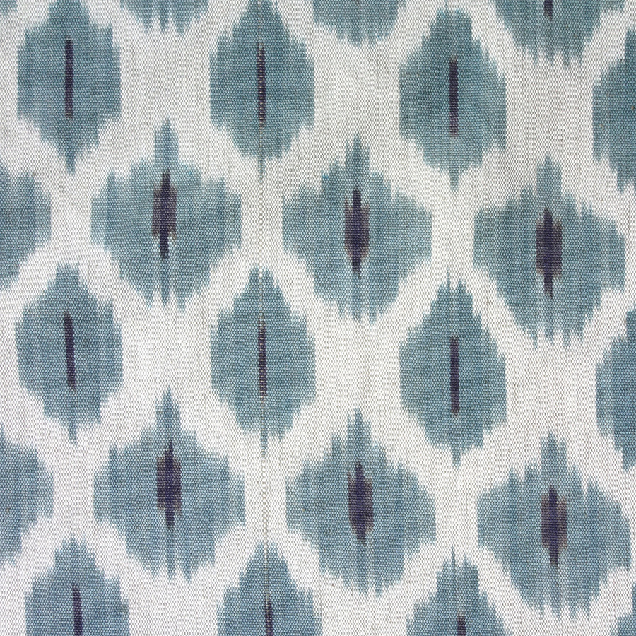 Flowers On Water Ikat Fabric Sky