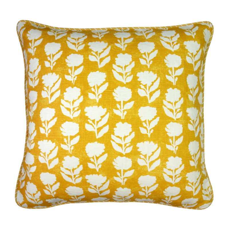 No Chintz x Anna Spiro Marigold Solid Yellow Cushion