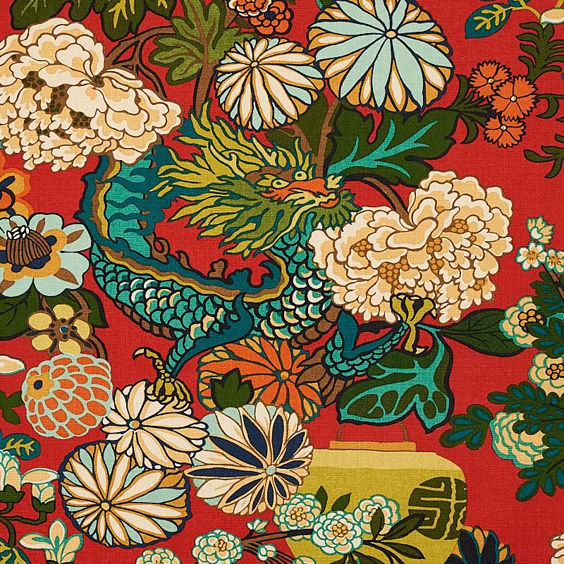 Chiang Mai Dragon Fabric Lacquer - No Chintz Textiles Australia