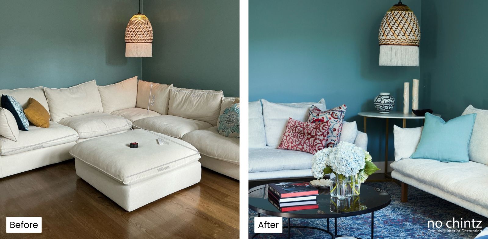 Before and After Interior Decorating Transformation Sydney - No Chintz Australia