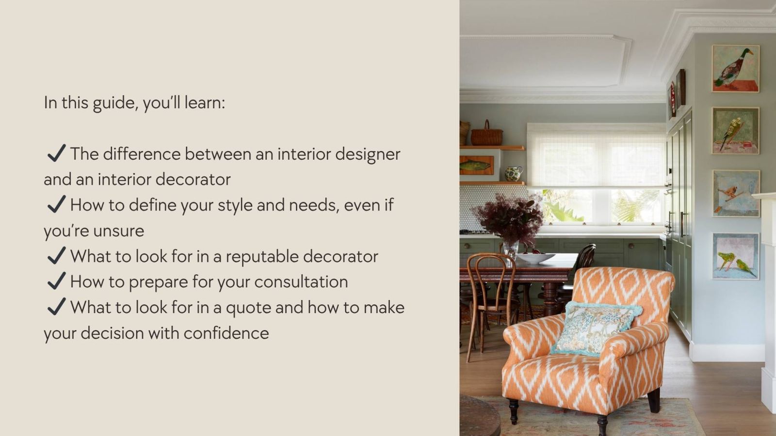 Free Guide: How to Choose the Right Interior Decorator