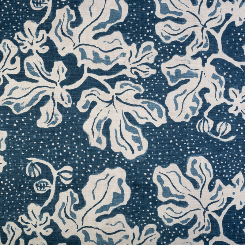 Anna Spiro Elsternwick Fig Linen Fabric - China Blue