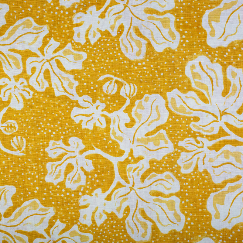 Anna Spiro Elsternwick Fig Linen Fabric - Yellow