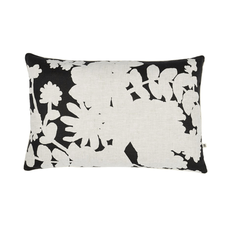 Bonnie and Neil Poppy Reverse Black Cushion