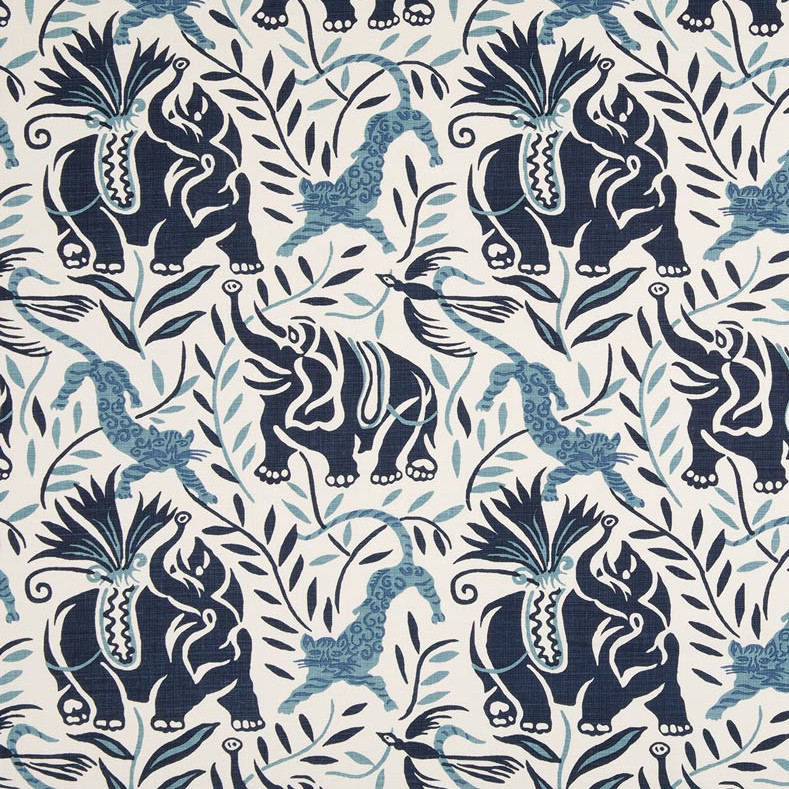 Christopher Farr LA Jungle Dark Indigo Fabric