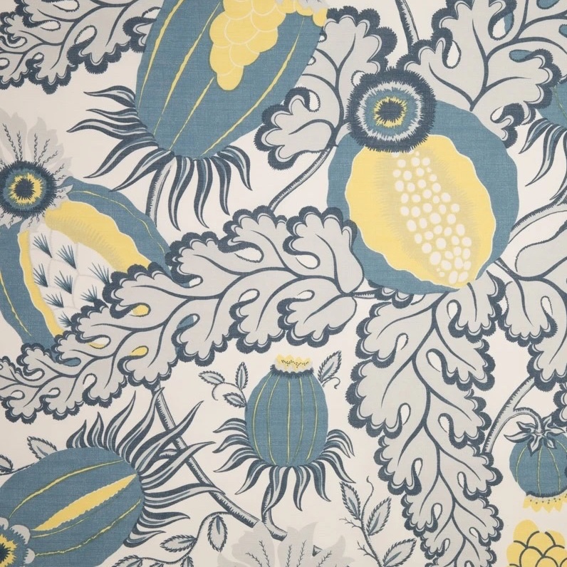Christopher Farr Carnival Printed Fabric - Azzurro