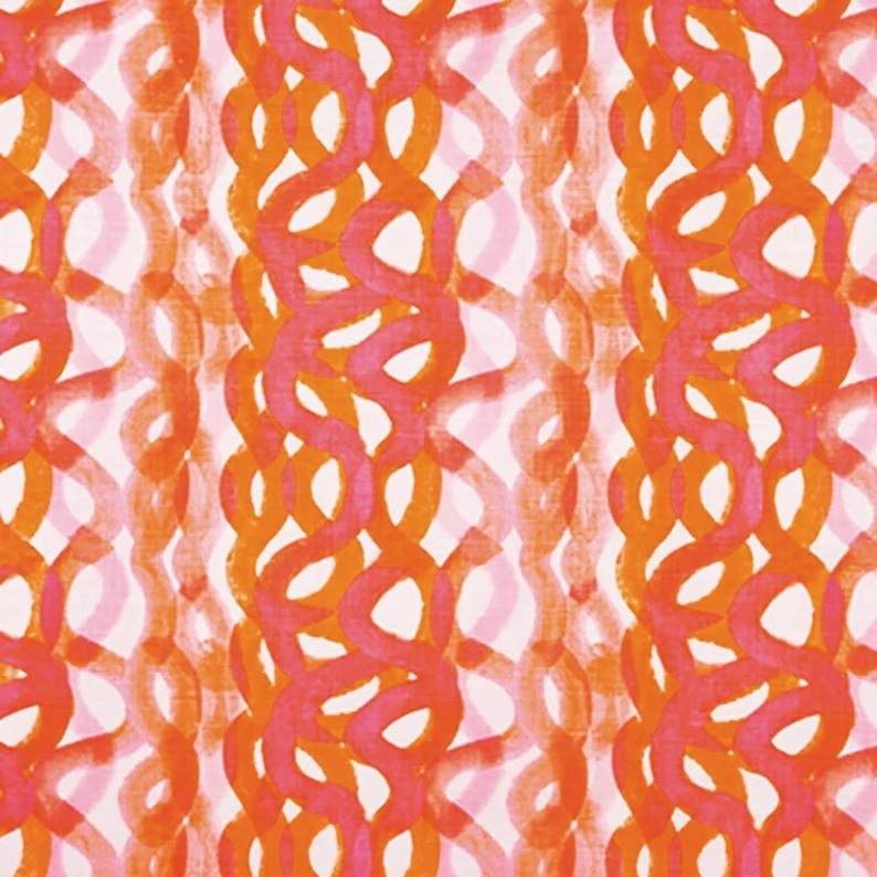 Christopher Farr Fathom Printed Fabric - Hot Pink