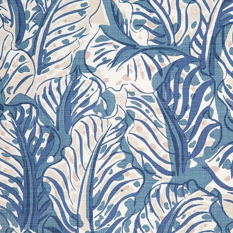 Christopher Farr Mille Feuilles Printed Fabric - Denim