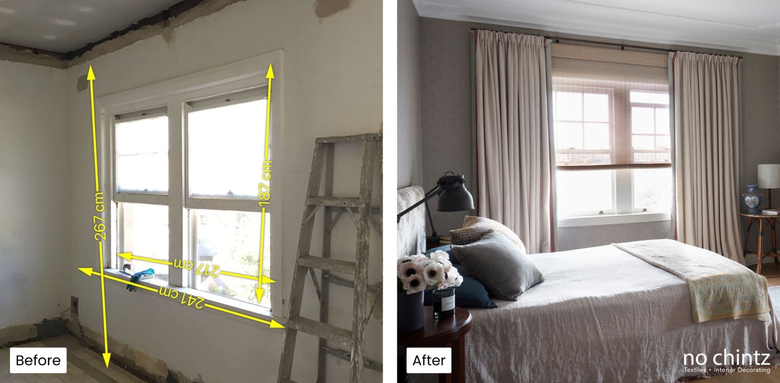 Before and After Interior Decorating Transformation Sydney - No Chintz Australia