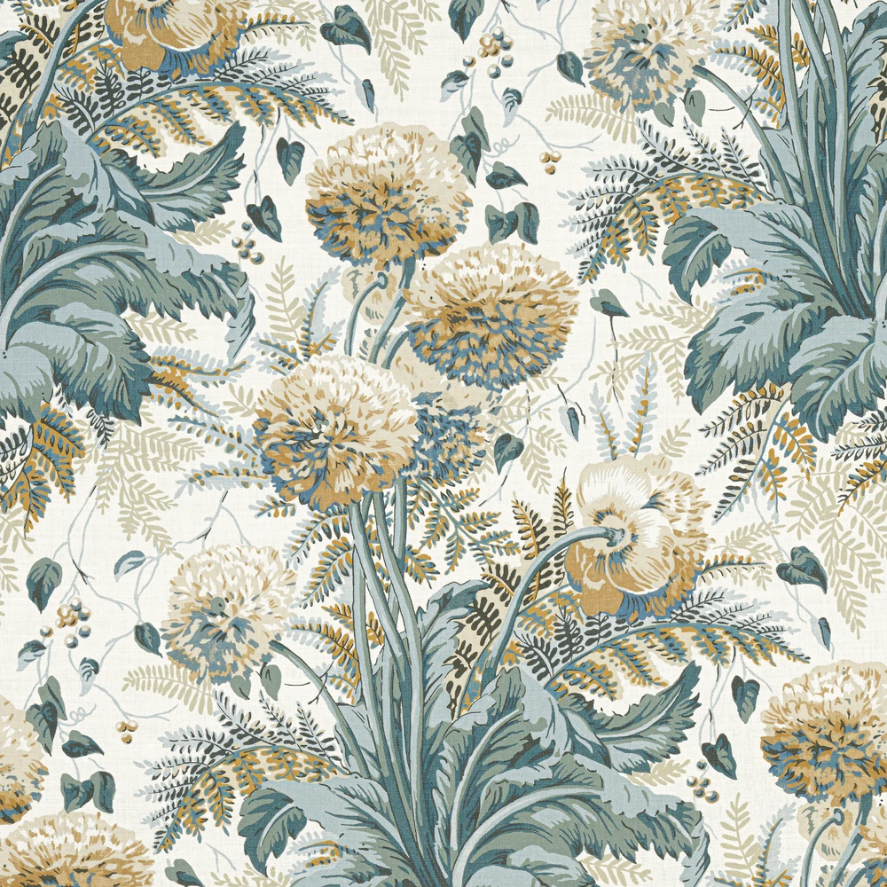 Anna French Dahlia Soft Gold on Cream Fabric Anna French Dahlia Soft Gold on Cream Fabric