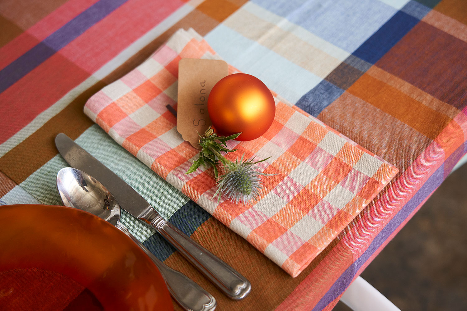 No Chintz Plaid Napkins and Tablecloths