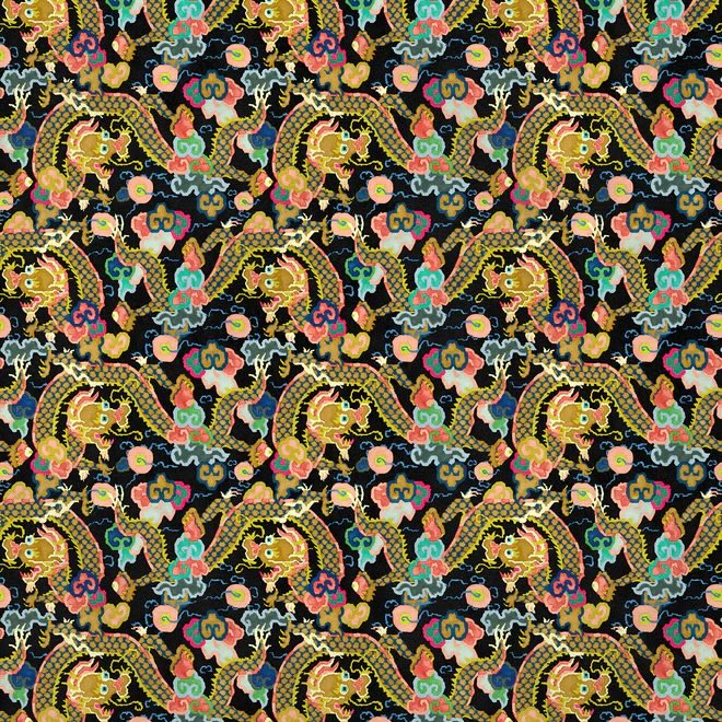 Double Dragon Rainbow Fabric - No Chintz Textiles