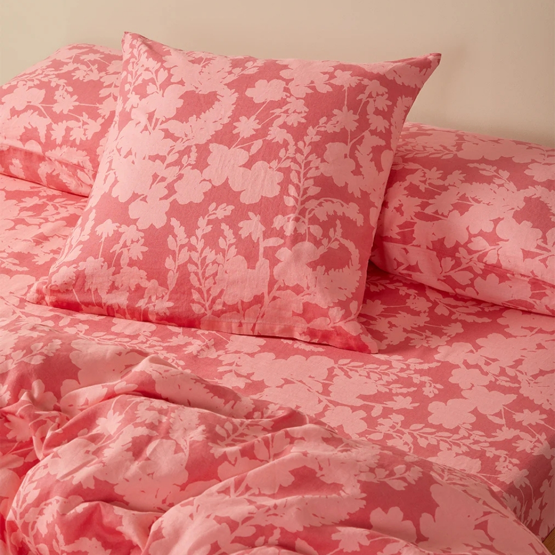 Bonnie and Neil Petal Pink Linen European Pillowcases (Set of 2) | No Chintz Australia