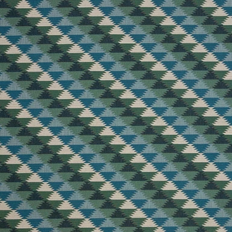 Kit Kemp Busy Lizzie Woven Fabric - Aqua Kit Kemp Busy Lizzie Woven Fabric - Aqua