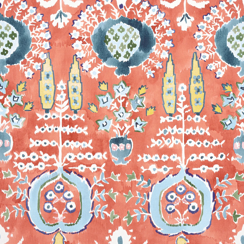 Thibaut Mendoza Suzani Coral Fabric Thibaut Mendoza Suzani Coral Fabric