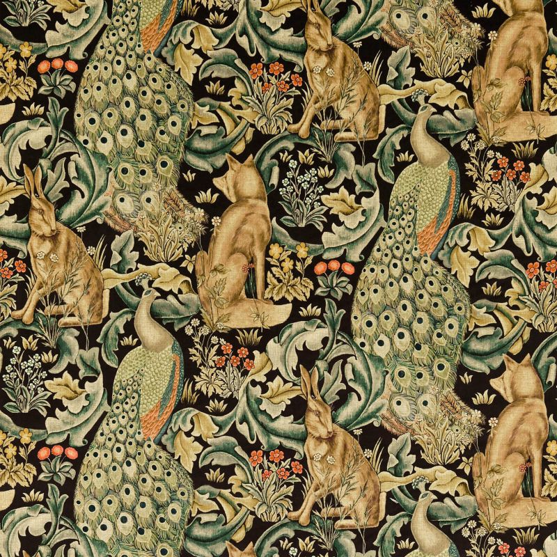 Morris & Co Forest Velvet Fabric - Charcoal Morris & Co Forest Velvet Fabric - Charcoal