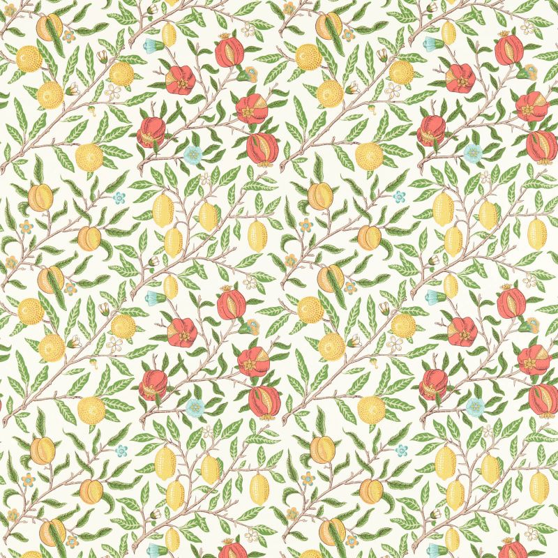 Morris & Co Fruit Fabric - Leaf Green/Madder Morris & Co Fruit Fabric - Leaf Green/Madder