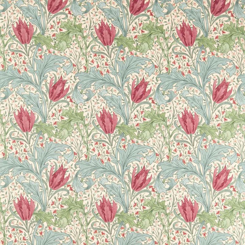 Morris & Co Lent Lily Fabric - Plum/Bayleaf Morris & Co Lent Lily Fabric - Plum/Bayleaf