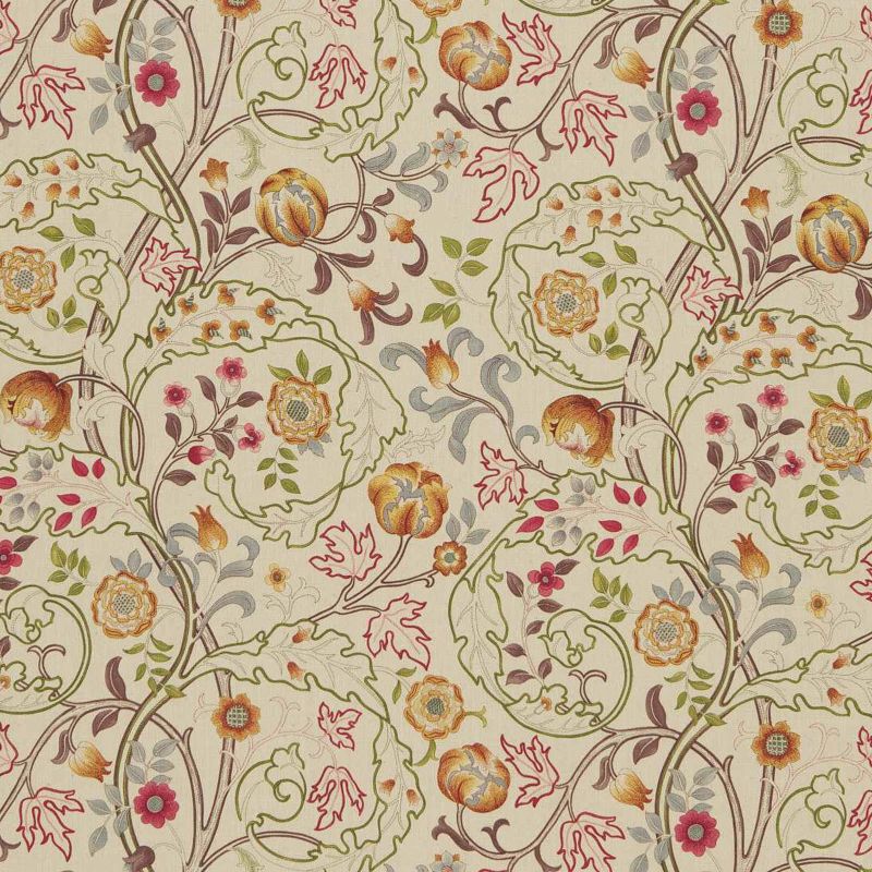 Morris & Co Mary Isobel Fabric - Rose/Slate Morris & Co Mary Isobel Fabric - Rose/Slate