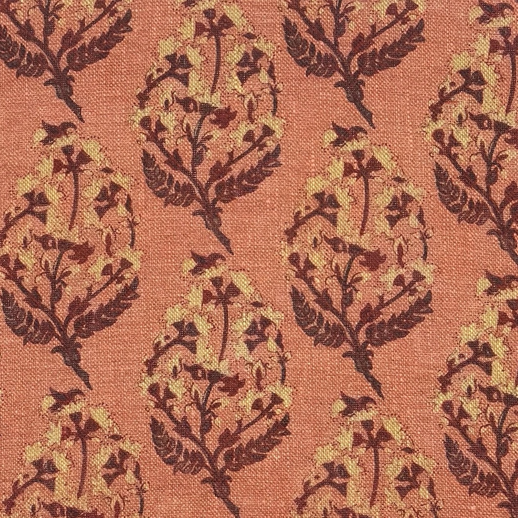 Nine Muses Flores Paisley Flametree Fabric Nine Muses Flores Paisley Flametree Fabric