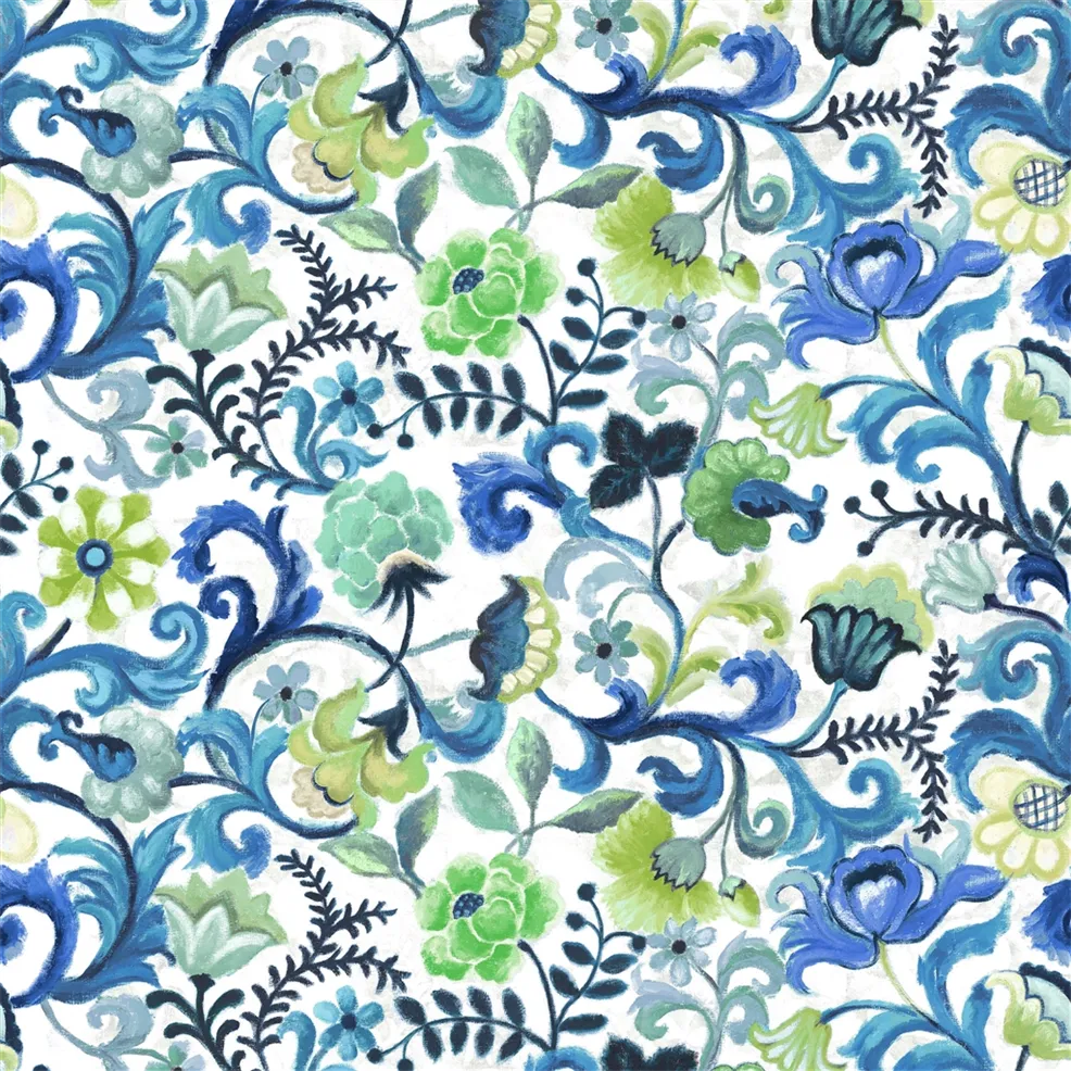 Designers Guild Osier Damassé Cobalt Fabric Designers Guild Osier Damassé Cobalt Fabric