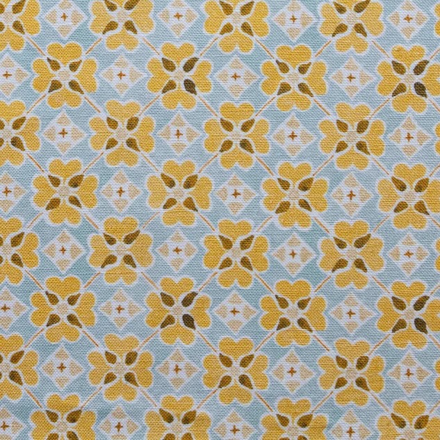 Anna Spiro Flora Oyster Linen Fabric - Saffron