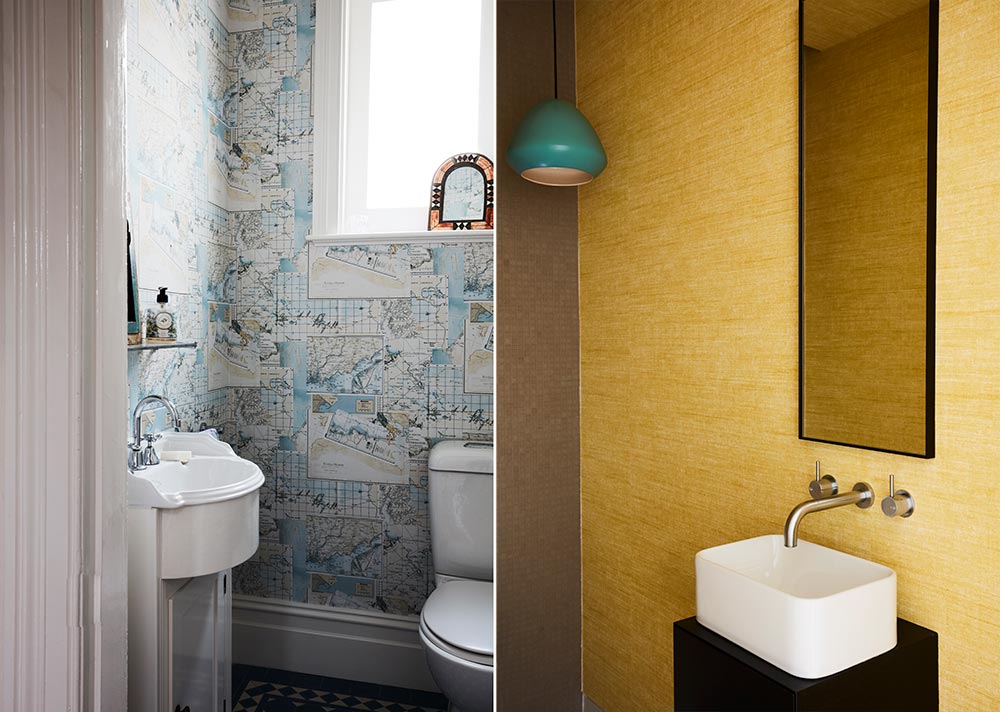 Powder Room Wallpaper - No Chintz Interior Decorating