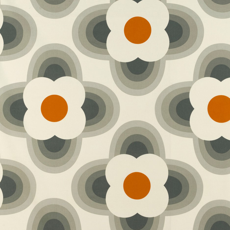 Orla Kiely Striped Petal Orange Fabric