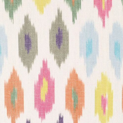 Mosaic Hand Woven Ikat Cotton Fabric - Pink Multi