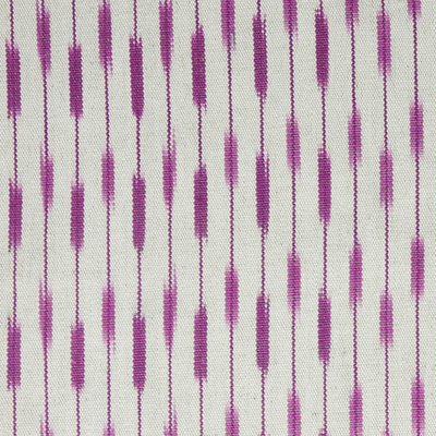Lomandra Hand Woven Stripe Ikat Cotton Fabric - Magenta