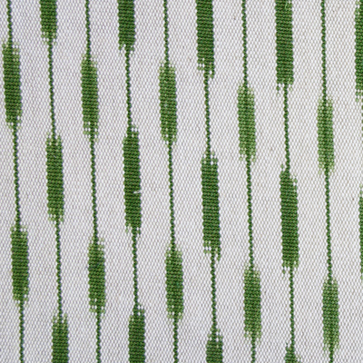 Lomandra Hand Woven Stripe Ikat Cotton Fabric - Forest