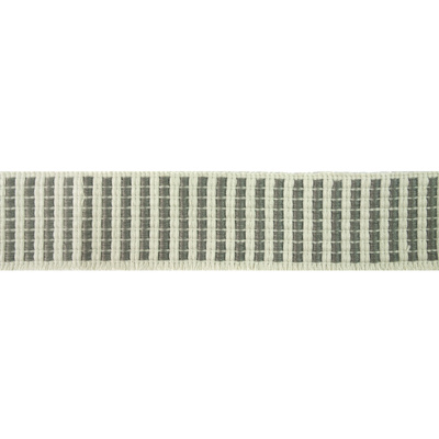 Frayed Braid Trim 50mm - Grey/Linen