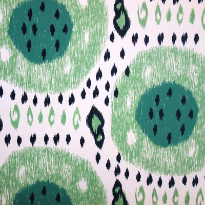 Summer Melon Printed Ikat Outdoor Fabric - Pear