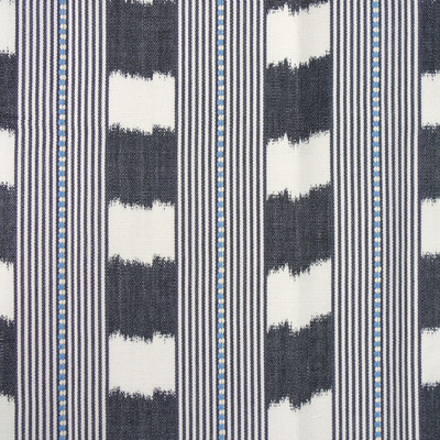Absurd Stripe Cotton Fabric - Cement/Sky