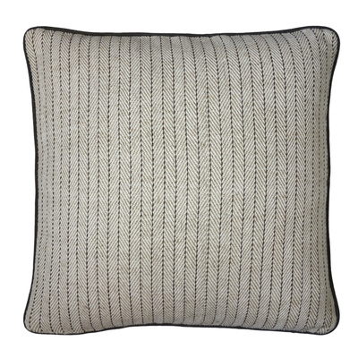 Twill Stripe Charcoal Cushion Cover - Various Sizes