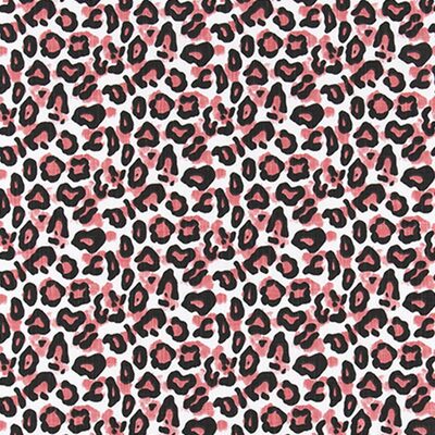 Animal Print 100% Cotton Fabric - Black/Coral