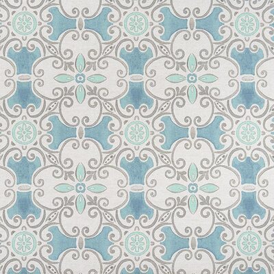 Venetian Tile Fabric - Aqua