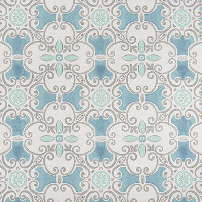 Venetian Tile Fabric - Aqua