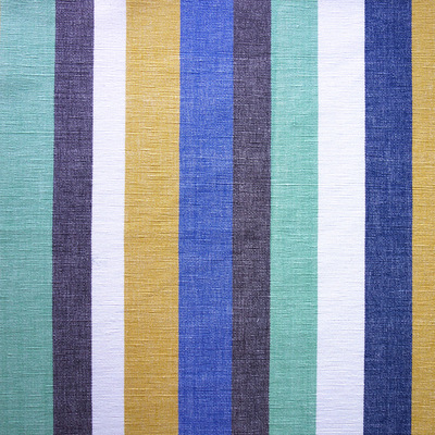 Spice Stripe Hand Woven Multi Striped Textured Cotton Fabric - Dijon
