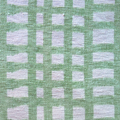Fishnet Double Ikat Woven Cotton Fabric - Forest