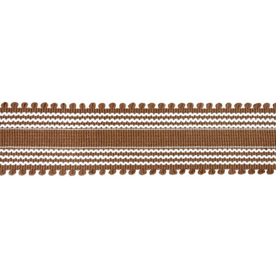 Striped Picot Braid Trim - Brown