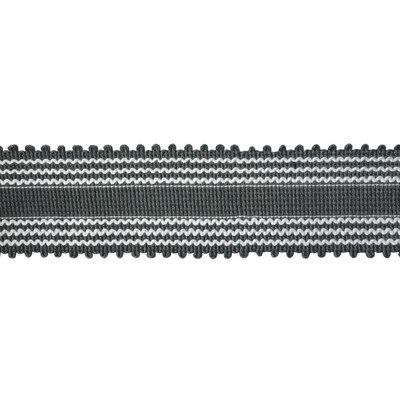 Striped Picot Braid Trim - Grey