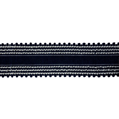 Striped Picot Braid Trim - Navy